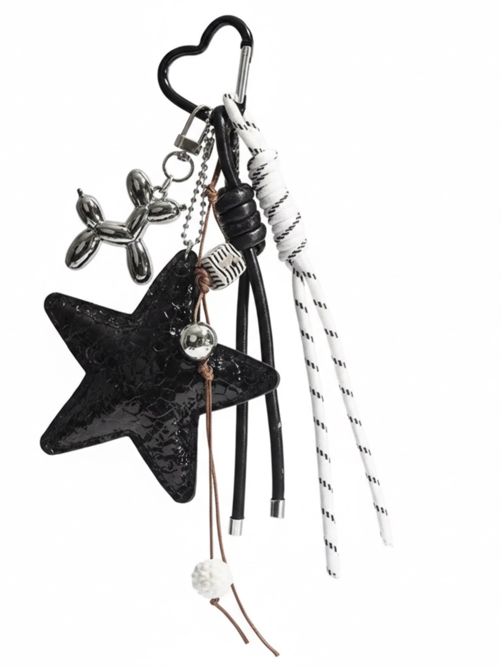 Plush Beige Star Bag Keychain Charm – Soft Smiley Accessoryy